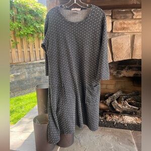 Cut Loose Gray Dotted Dress with Pockets